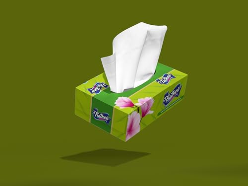 Image of Feather's Facial Dry Tissue Super Soft & Super Absorbent Paper 2 Ply Pure Tree Pulp Made of Virgin Paper Biodegradable Face Tissue Wipes with 100 Pulls (Pack of 1, Random Color Box)