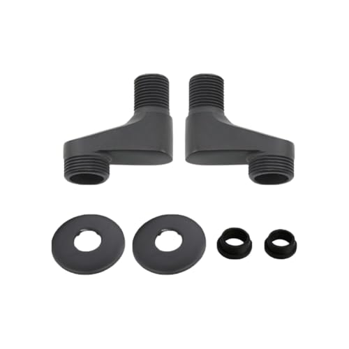 NiuLumea Lot de 2 coins de douche réglables en cuivre avec pièce décorative, distance centrale de 8 à 12 cm, adaptateur fileté G1/2 et G3/4 pour robinets de douche...