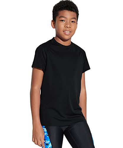 DEVOROPA Youth Boys Rash Guard Toddler Swim Shirts Short Sleeve Sun Shirts Lightweight Quick Dry UPF 50+ Kids Surf Swimsuit