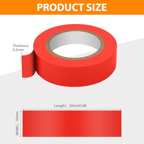 OFFCUP Electrical Tape, 6 Rolls 19mm*20m PVC Insulation Tape, Moisture Waterproof Strong Self-Adhesive Electrical Insulation Tape for Masking Repairing and Protecting Electrical Wires DIY (6 colors) - Image 2