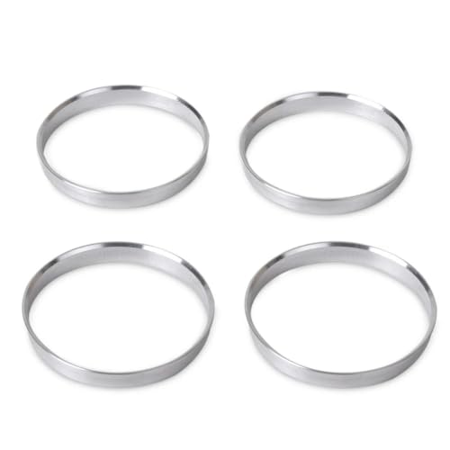 ASYUIHUUY Anillos Centradores Llantas Juego de 4 Anillos céntricos for Cubo Rueda aleación Aluminio for automóvil, diámetro Interior 73,1 mm y 56, Color Plateado