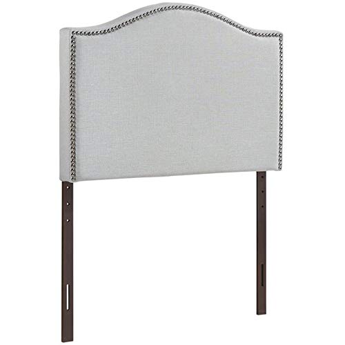 Modway Curl Linen Fabric Upholstered Twin Headboard with Nailhead Trim