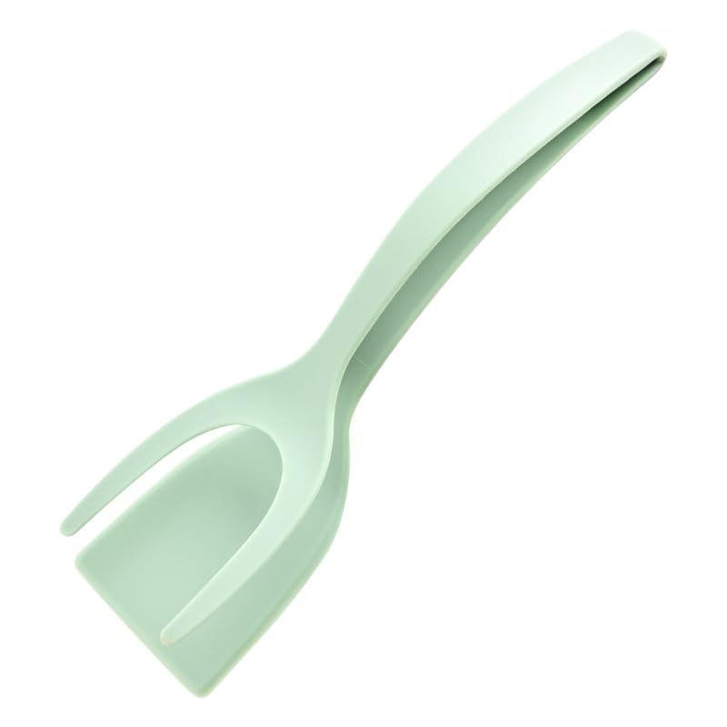 Egg Flipper Spatula, 2 in 1 Grip and Flip Egg Spatula Tongs, Non-Stick Turners for Pancake Sandwiches Bread Omelet Fish Steak French Toast, Tongs Grip and Flip Fried Egg Turners Cooking Tool (Green)