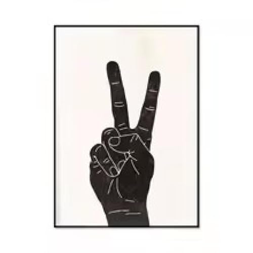 Affiche peace sign et ok gesture tableau abstrait triptyque 60x80cm - 3