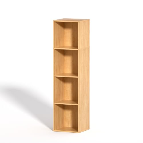 VAFHYLLIS 4 Cube Storage Organizer, 4 Tier Cube Bookcase Freestanding Storage Display Organizer for...