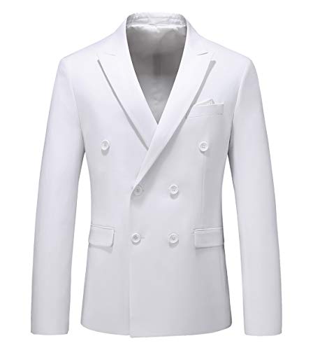 UNINUKOO Men's Double Breasted Slim Fit Blazer