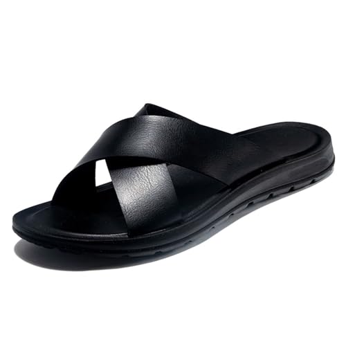 Men's Sandals Cross Slides Soft Cushion Footbed Comfort Athletic Slippers Indoor and Outdoor Beach Sandals Quick-Dry