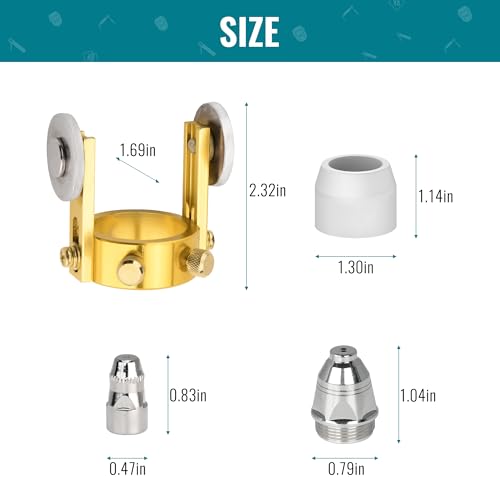 bestarc P-80 Plasma Cutter Torch Consumables, 24Pcs 1.5mm Cutting Torch Nozzle Tips Electrode Kits, For BTC800DP Plasma Cutter
