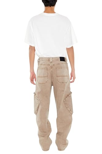 Forever 21 Men's Mid-Rise Straight Cargo Jeans4
