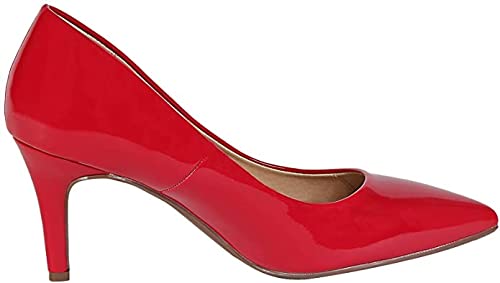 Cityclassified Comfort Coen Comfort Women's Medium Heel Extra Cushion Foam Sole Pumps Shoes (8.5, Lipstick Red, Numeric_8_Point_5)