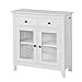 SoBuy® FSB05-W Buffet Commode Armoire de Rangement - Largeur 80cm - 2 Tiroirs 2 Portes- Coloris Blanc