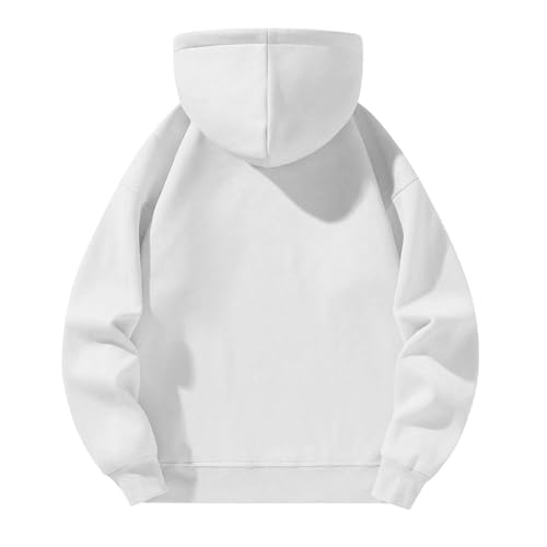 Girls Soft Fleece Quarter-Zip Pullover Hoodie Toddlers Casual Oversized Long Sleeve Pullover Tops Lightweight Solid Color Fashion Sweatshirt for Teen Girls (White, 7-8 Years)