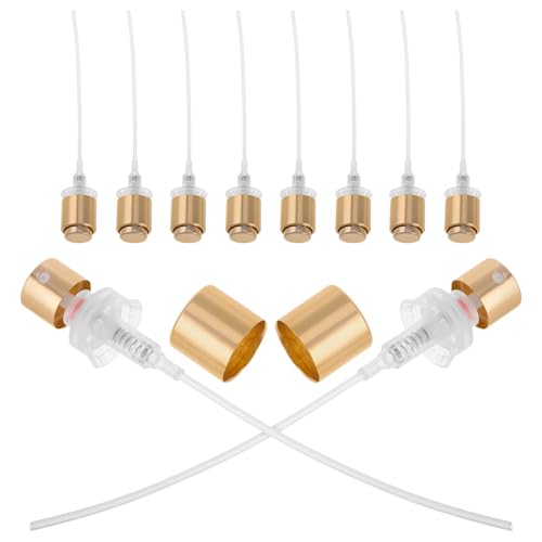 Beavorty Boquilla Pulverizadora de Perfume Repuesto 13 Mm 12 Piezas Tapa Bomba Plástico Dorado para Botellas Pulverizador Mini Pulverización Controlada Viaje