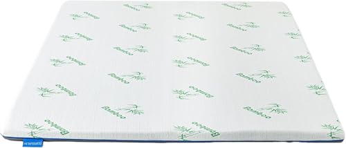 Scarnatti Premium Topper – Colchón 2 en 1 con espuma viscoelástica de bambú y espuma fría Greentea HRX de alta resistencia – 180 x 200 cm