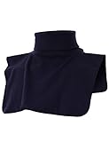 Ohoo Ribbed Cotton Blend Fake Turtleneck Dickey Collar Lightweight Detachable Mock Layering Accessory for Men Women / DCT021-NAVY-M