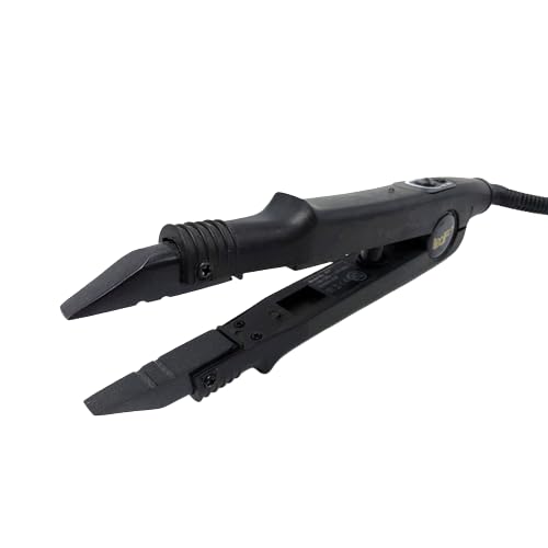Loof Hair Extension Connector - Keratin Bonding Tip Hot Fusion Iron, Adjustable Temperature, Professional Salon Equipment (B-head Black)