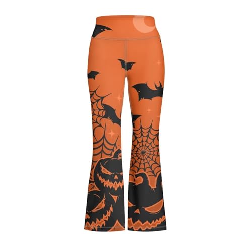 Image of Girls Leggings Floral Print High-Waisted Flared Pants 5-14 Years