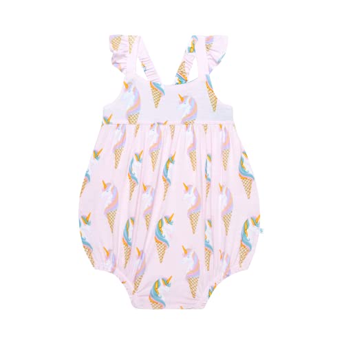 Image of Posh Peanut Baby Girl Romper - Ruffle Cap Sleeve Newborn Romper & Summer Baby Girl Clothes Made with Viscose from Bamboo