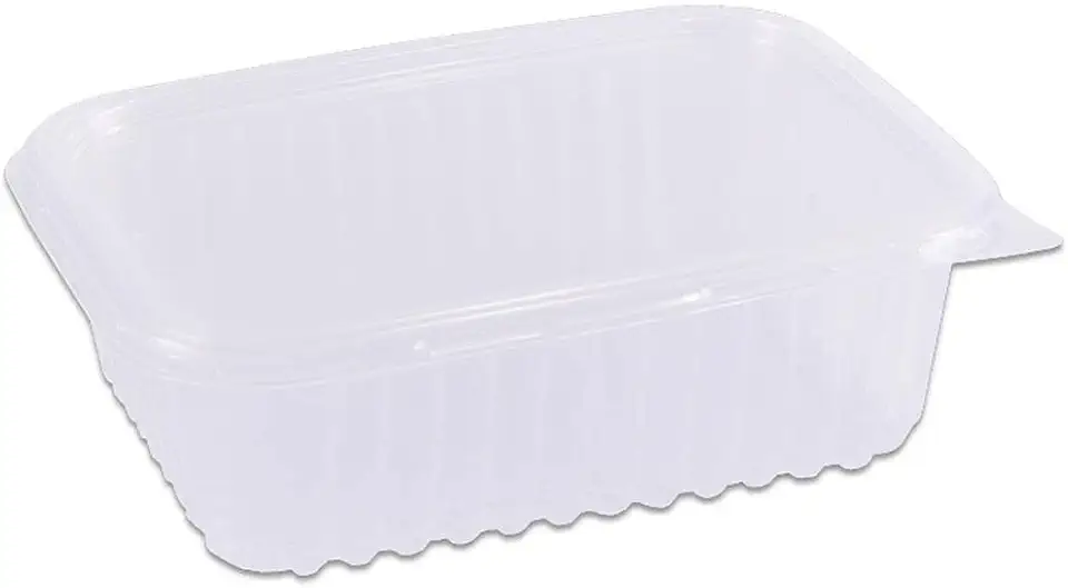 Pote Descartável, Prafesta, 500 ml, Retangular, Com Tampa, Pacote com 24 Unidades