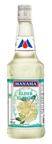 Image of Manama Elder Flower Syrup | Mixer for Mocktails, Cocktails, Drinks, Juices, Beverages | Non Alcoholic Mix 750ML Bottle