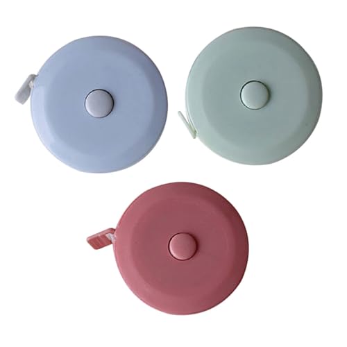 HEATSHAKING 3個 携帯便利な点ソフトメジャー テープ式裁縫用体測定巻尺 コンパクト製自動巻き取り式家用布用