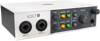 UA Volt 2 USB Audio Interface for recording, podcasting, and streaming with essential audio software, including $400 in UAD plug-ins