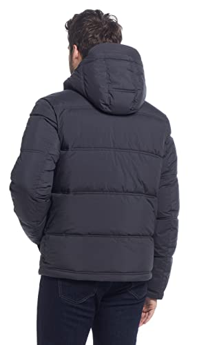Image of Weatherproof Hooded Puffer Jacket for Men - Water Resistant Bubble Coat for Men | Puffy Alternative Down Jacket