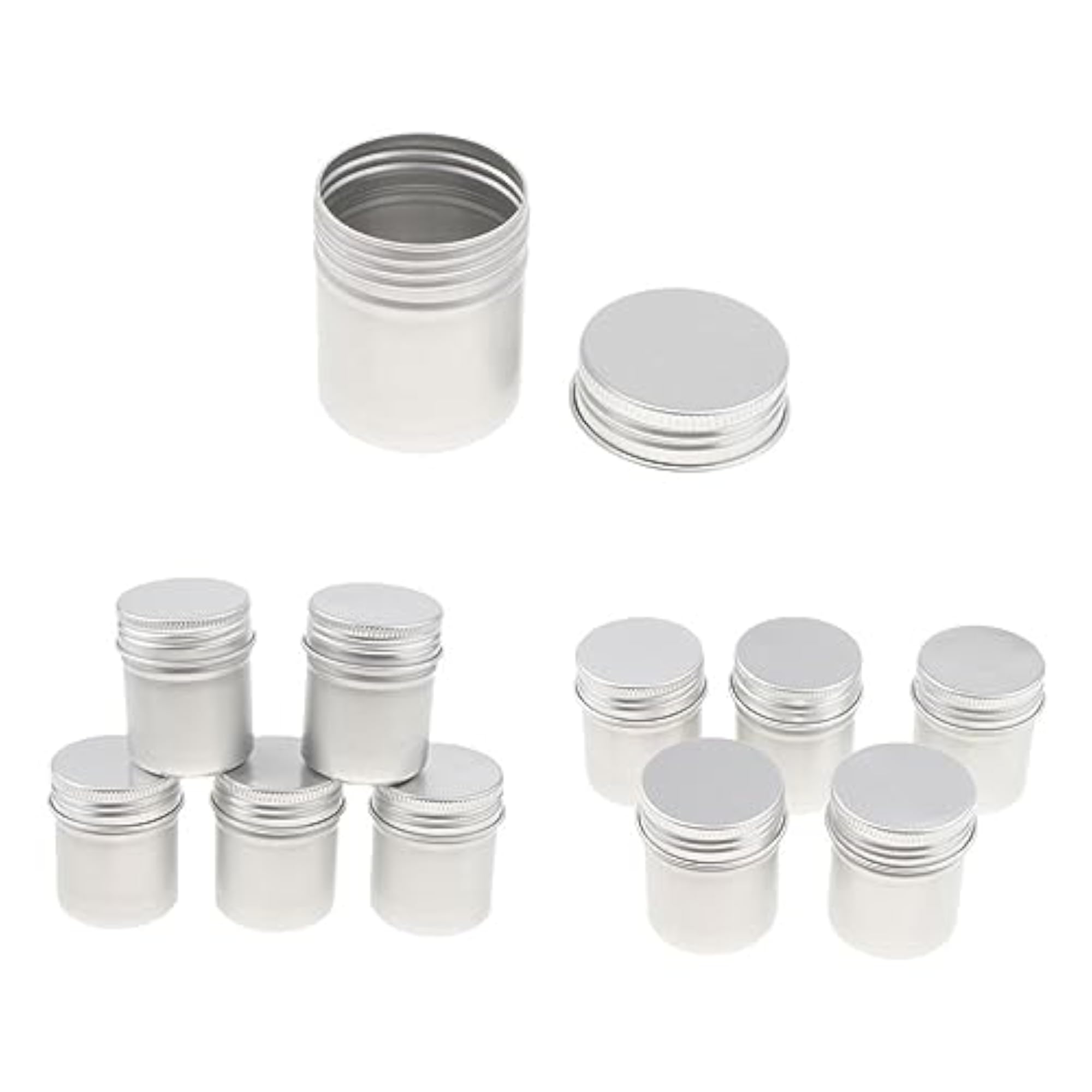 10x50ML PCS Aluminum Cans Pots Screw Lids Cream Jar Container