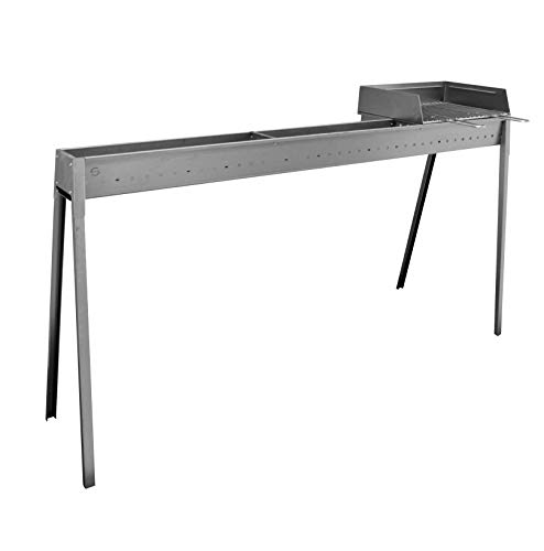 Parrilla Y Arrosticini Con Barbacoa De Carbón 140 Cm Torino Grill 100+40 Plus (Cm140) De Hierro Aluminio