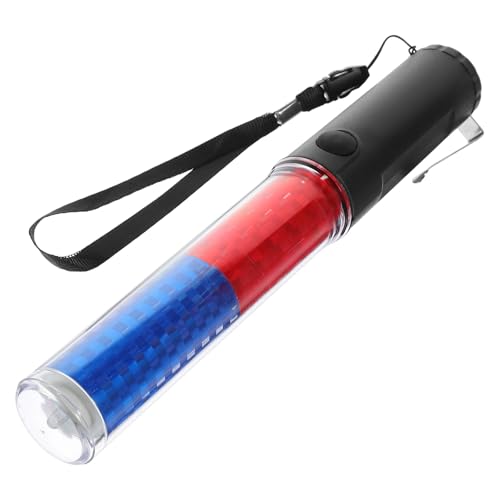 Varilla luminosa de 26 cm LED roja y azul Mikikit con gancho para control de tráfico