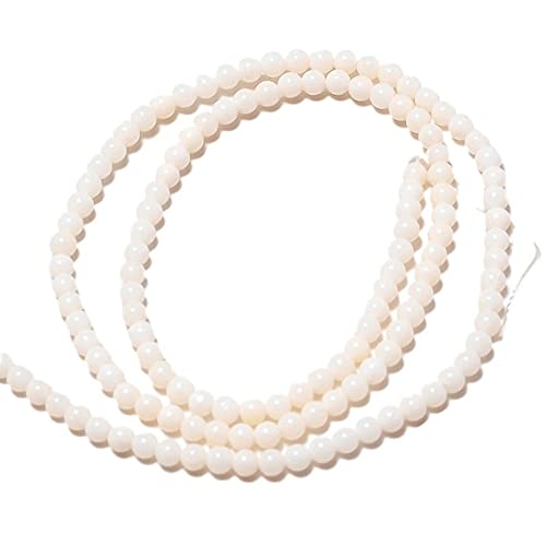 Perles en corail blanc LKBEADS de 3mm pour création de collier de 15 pouces