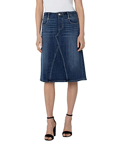 Liverpool Gia Glider Pull-On Midi Skirt in Flagstone Flagstone 2