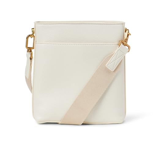 Amazon Essentials Women's Faux Leather Slim Crossbody Bag, Ecru, One Size - image 1