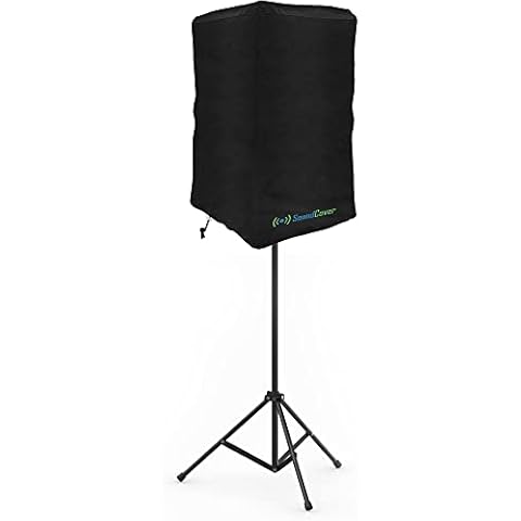 8 Inch PA/DJ Lightweight Powered Speaker Cover Bag in Black for Stand Mounted Speakers - Over the top fit, Water Resistant (not Waterproof), 50 UV Protection - Check Dimensions before Ordering! Cover