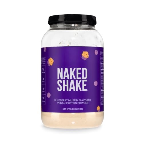 Image of Naked Shake - Blueberry Muffin Protein Powder - Flavored Plant Based Protein from US & Canadian Farms with MCT Oil, NSF Certified, Gluten-Free, Soy-Free, No GMOs or Artificial Sweeteners - 30 Servings