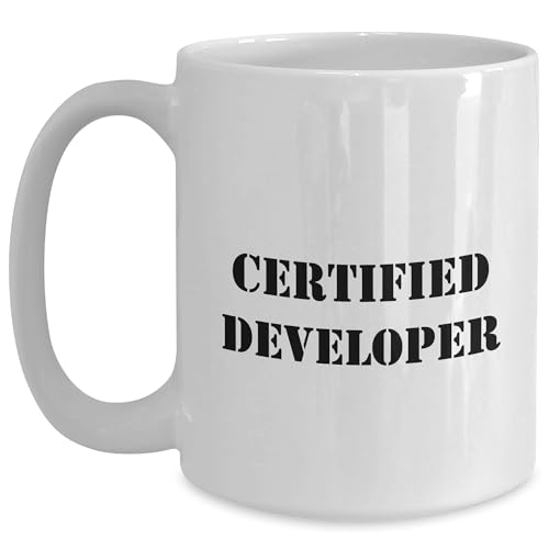 Developer Gifts from Friends and Family, Valentine's Unique Developer Mug, Certified Developer Quote