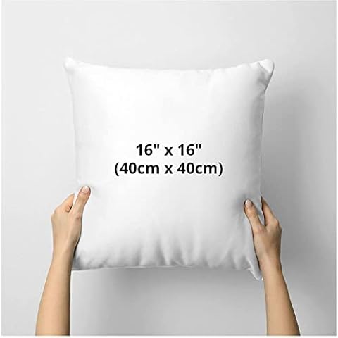 Cushion Inner Pads - Pack 2 Hollowfiber Square Pillow Stuffer Insert Fillers, Plump Hotel Quality Sham Inserts - Cotton Blend White Cover, 100% Virgin Hollow fibre Inner - 16" 18" 20" 22" 24" -16X16" Cover