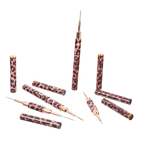 Mikinona 4pcs Nail Art Brush Set Dual-ended Nail Painting Pens for Manicure Fine Detail Tool with Copper Parts Home Salon for Diy