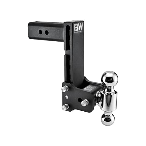B&W Trailer Hitches Tow & Stow Adjustable Trailer Hitch Ball Mount - Fits 2.5" Receiver, Dual Ball (2" x 2-5/16"), 8.5" Drop, 18,000 GTW - TS20043B Cover