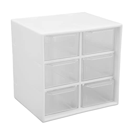 Caja organizadora para almacenamiento de herramientas de arte en uñas - Caja con 6 cajones, anti polvo y minimalista para esmaltes y accesorios para mujeres