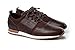 VELEZ Leather Sneakers for Men - Business Casual Dress Shoes - Lace-Up Fashion Tennis Brown Size 9