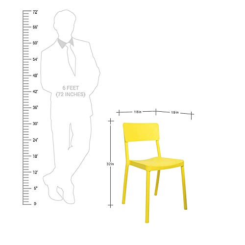Image of CELLO Eskimo Chair Set Pack of 2 - Yellow | Strong and Durable | Easy to Clean | Chair for Living Room, Bed Room, Kitchen, Office Room, Outdoor | 3 Years Warranty