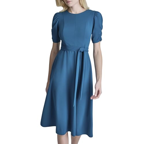 Image of DKNY Women's Jewel Neck Scuba Crepe Dress