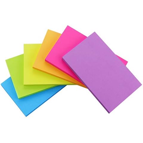 Early Buy Sticky Notes 127x76mm Self-Stick Notes 6 Bright Color 6 Pads, 100 Sheets/Pad Cover