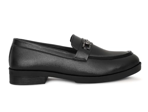 Image of VELTRIX Men's Premium Patent Leather Finish Formal Loafers | Horsebit Buckle Slip-On Shoes | Comfortable Office, Party, Wedding & Business Dress Shoes Aldo Plain Softy