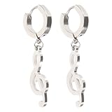 Pendientes de aleación de nota musical para hombres, aros colgantes de Hip Hop, joyería de moda, ropa cómoda, accesorio de calle elegante
