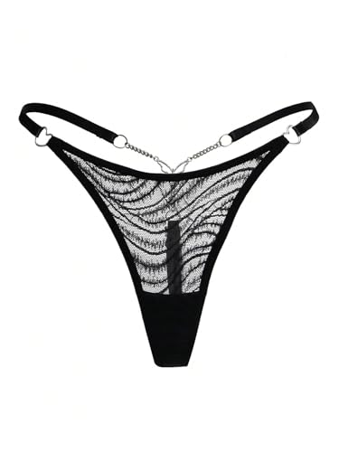 Image of RoseSeek Women's Sparkling Butterfly Chain Underwear Low Rise Cheeky G String Panty