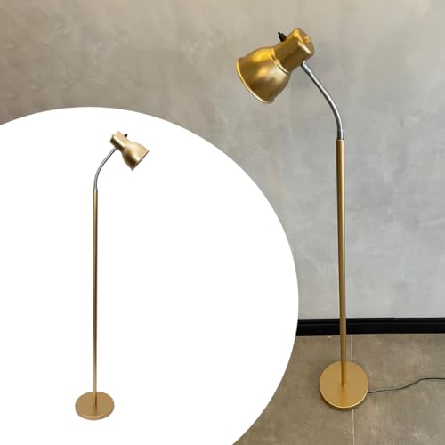 Luminária de Chão Abajur de Coluna Haste Flexível Direcionável Alumínio Soquete E27 Bivolt (Dourado)