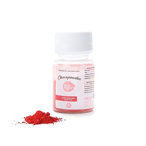 Past Kolor - Colorante en Polvo Chocopowder - Colorante Comestible para Chocolate - Ideal para Repostería, Decoración de Pasteles y Tartas - 10 G (ROJO OSCURO)