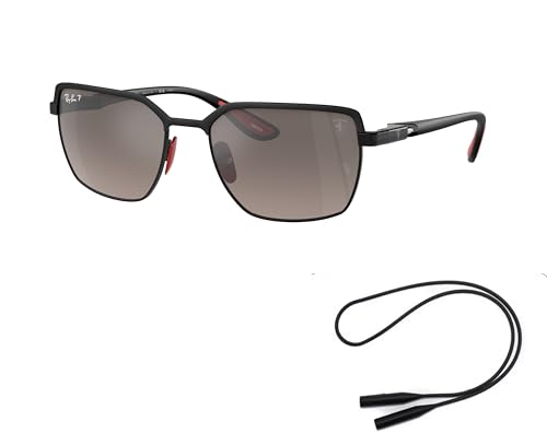 Ray-Ban RB3743M Sunglasses Bundle: RB 3743M F1035J Matte Black On Black Grey Mir and Universal Anti-slip Silicone Leash2